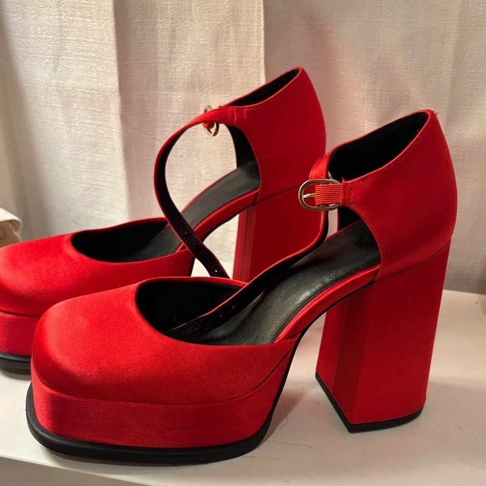 H&M Bold Red Platform Shoes